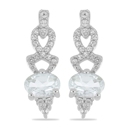 SHARE:   BUY 925 SILVER NATURAL WHITE TOPAZ GEMSTONE EARRINGS